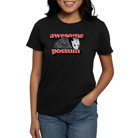 CafePress - Awesome Possum Women's Dark T Shirt - Women's Traditional Fit Dark T-Shirt