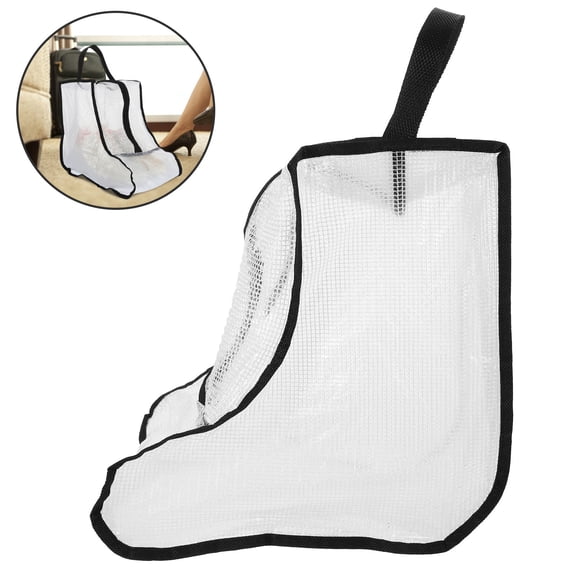 LEORX 1Pcs Multi Purpose Shoe Bag Black PVC Material Dustproof Waterproof Portable Boots Storage Solution