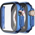 thumbnail image 1 of Misxi Paquete de 2 Estuches Rígidos para PC con Protector de Pantalla de Vidrio Templado Compatible con Apple Watch SE Series 6 Series 5 Series 4 40 mm - Negro, 1 of 4