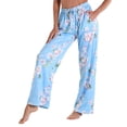 thumbnail image 5 of Domuza Pajamas Pants for Women Casual Comfy Soft Straight Leg Stretch Waist Pj Pants Funny Graphics Relaxed Fit Lounge Sleep Pants Sky Blue XL, 5 of 5