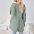 thumbnail image 3 of Ltctricy Women's Babydoll Tunic Tops Ruffle Lantern Long Sleeve V Neck Eyelet Embroidered Casual T Shirts Ruffle Peplum Blouses(Green,Small), 3 of 4
