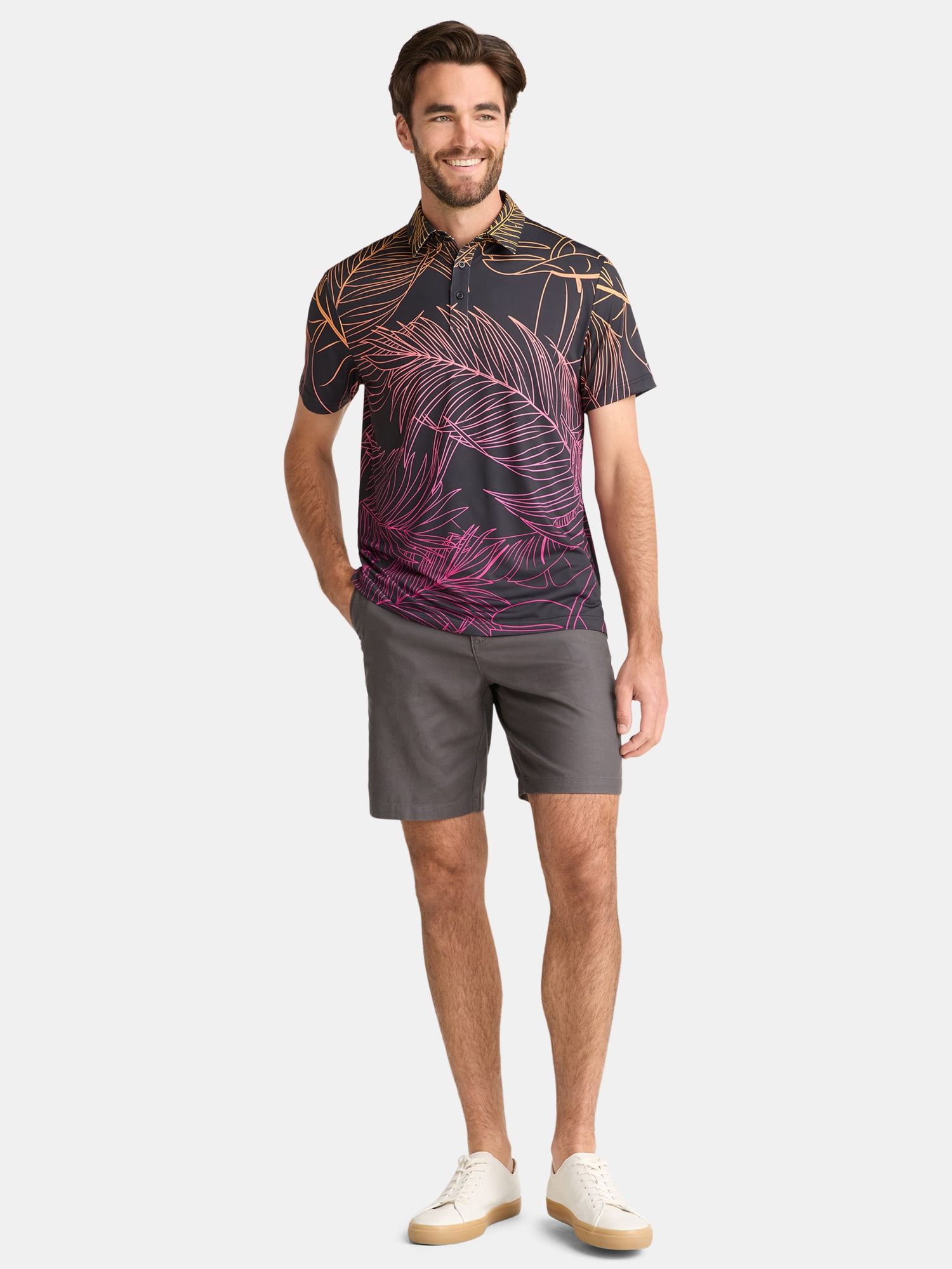 Birdie Bound Novelty Print Polo Golf Shirt; Men's & Big Men's Sizes S-5XL