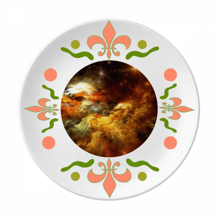 

orange sky en nebula landscape Flower Ceramics Plate Tableware Dinner Dish