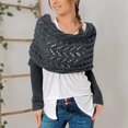 thumbnail image 2 of yuCgh Multifunctional Scarf with Sleeves for Women, Knitted Scarf Sweater Wrap, Boho Pashmina Scarf Cape,Dark Gray, 2 of 4