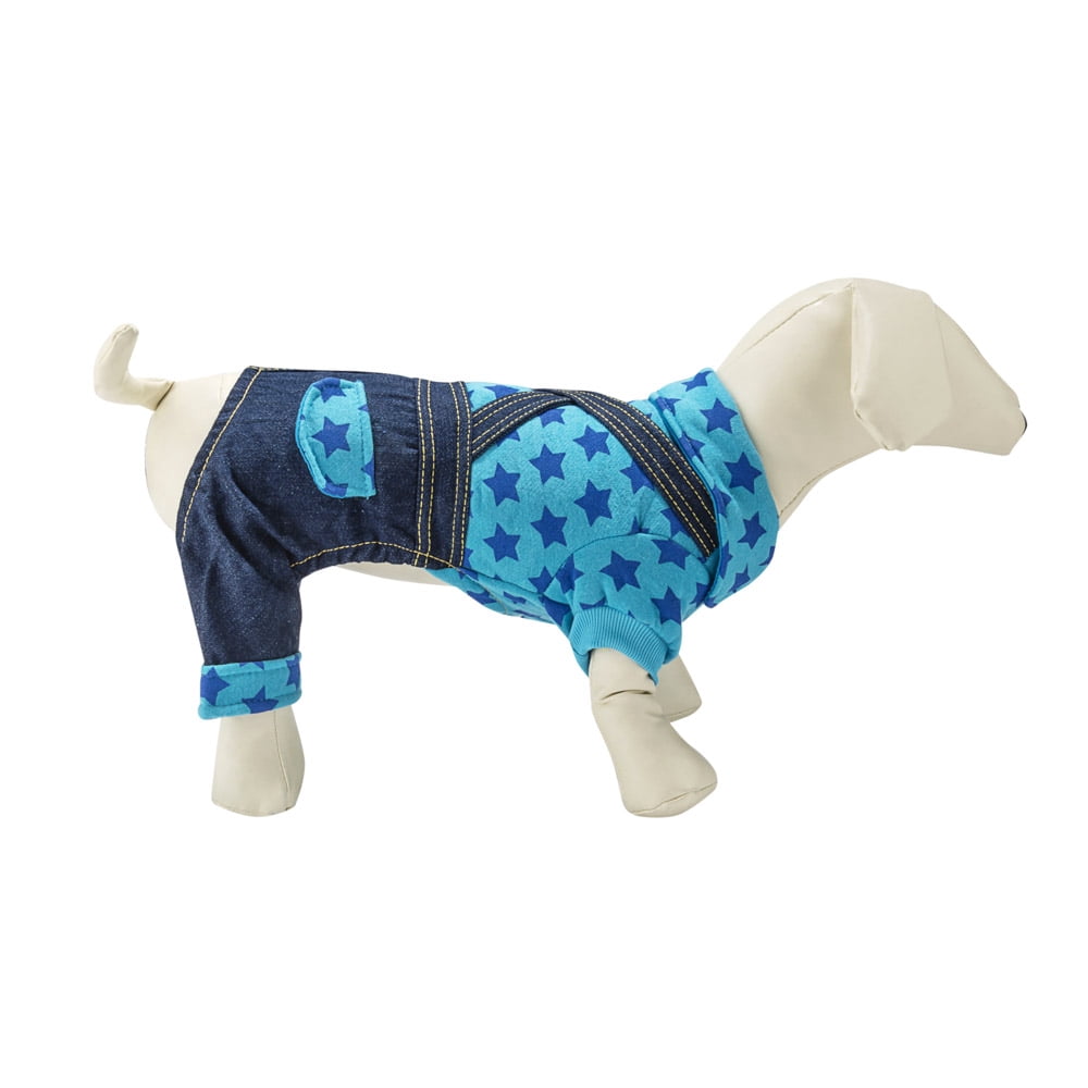 CUECUEPET Cotton Denim Overall Suspenders Suit Single Piece Easy to put on for Boy or Girl Dogs or Puppies [Multiple Sizes Available]
