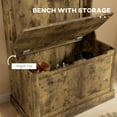 thumbnail image 5 of HOMCOM 3-In-1 Entryway Hall Tree with Storage Bench, Coat Rack with Four Hooks, and Shoe Storage, Rustic Brown, 5 of 9