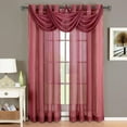thumbnail image 3 of Sheetsnthings Solid Abri Grommet, 50-Inch Wide x 108-Inch Long Panel, Set of 2 Crushed Sheer Curtain Panels, Burgundy, 3 of 6