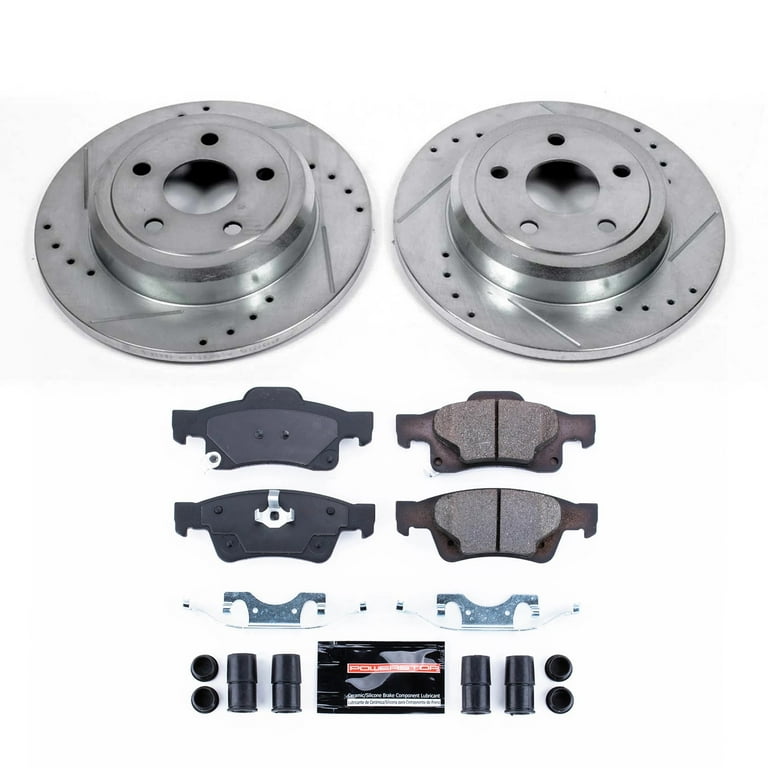 Powerstop® K5544 Rear Brake Disc And Pad Kit, Silver Zinc-plated