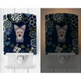 thumbnail image 2 of Caroline's Treasures BB5083CNL Blue Flowers Yorkie Puppy Ceramic Night Light, 6x4x3", multicolor, 2 of 2