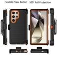thumbnail image 4 of Takfox Samsung Galaxy S24 Ultra Case with Belt Clip Holster Protector Military Grade Heavy Duty 3 in 1 Shockproof Armor Rugged Durable Detachable for Galaxy S24 Ultra Phone - Black/Orange, 4 of 10