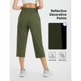thumbnail image 3 of BALEAF Women's Athletic Capri Pants Lightweight Quick Dry Stretch Zipper Pocket Travel Casual Outdoor UPF 50+ Army Green M, 3 of 7