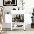 thumbnail image 2 of Gymax Rolling Kitchen Island Cart w/ Drawer 2-Door Storage Cabinet Bottom Tray Whtie, 2 of 8