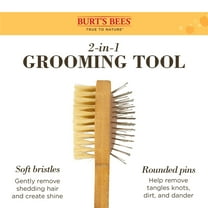 Burt's Bees For Pets Double Sided Pin & Hemp Bristle Dog Brush Best All-Purpose Dog Brush To Reduce Shedding