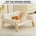 thumbnail image 2 of Cat Couch Bed, Pet Sofa for Indoor Cats Wooden Indoor Elevated Cat Beds with Removable Mattress Cover Suitable for Kitty, Puppy or Small Animal (White, Medium), 2 of 14