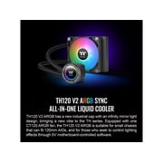 Thermaltake TH120 ARGB Sync V2 CPU Liquid Cooler/AlO Liquid Cooling/Fan 120mm*1/PWM 500~2000 RPM/Mirror Waterblock/MB ARGB Sync Control, CL-W360-PL12SW-A
