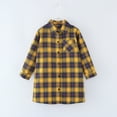 thumbnail image 4 of Shirts For Girls 5T Girls Toddler Plaid Pleated Mini Dress Button Down Plaid Flannel Shirts Long Sleeve Casual Dress Yellow, 18-24 Months, 4 of 5