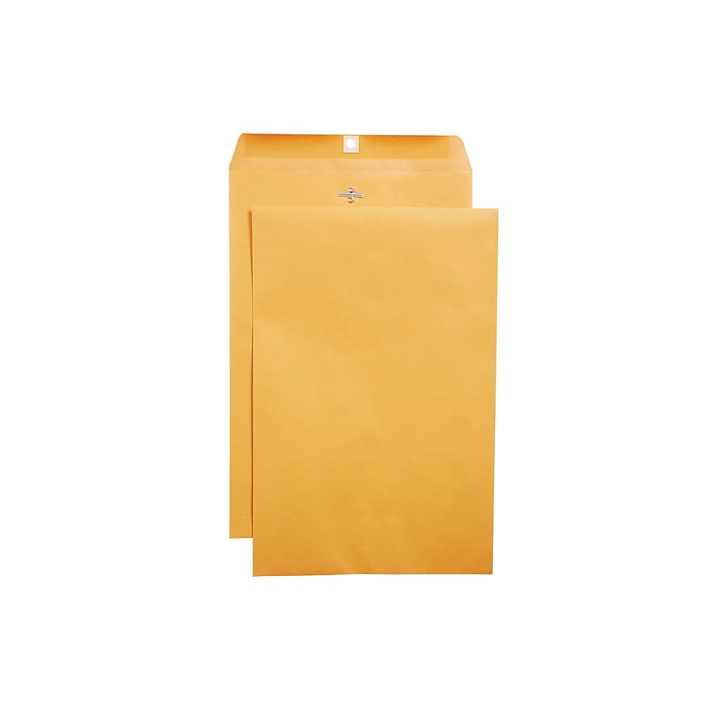 Staples Clasp Envelopes 12" x 151/2" Brown Kraft 100/Box (472902/19273