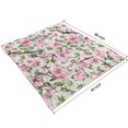 thumbnail image 4 of Vintage Floral Gift Blanket: Romantic Watercolor Pink Rose Peony Throw Blanket - Chic, Retro & Modern Throw Blanket for Room, Couch Decor - Soft, Lightweight, Warm & Cozy 50x60in for Women, 4 of 5