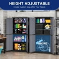 thumbnail image 5 of AUHUP 4 Doors Garage Storage Cabinets with 3 Adjustable Shelves, 71"H Locking Steel Storage Cabinet for Home Office, Garage,Warehouse,Workshop (Black Gray), 5 of 7