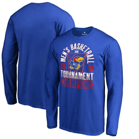 Jordan Basketball Sleeve Kansas Jayhawks Fanatics Branded 2018 Big 12 Men's Basketball Conference Tournament Champions Long Sleeve T-Shirt - Royal ()