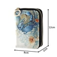 thumbnail image 4 of PU Leather Zipper Card Case Credit Card Holder Small Wallets Blue Crab and Shells, 4 of 7
