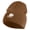 Coyote Brown, variant on Gerbil Embroidered 8 Inch Solid Knit Short Beanie Made in USA - white OSFM