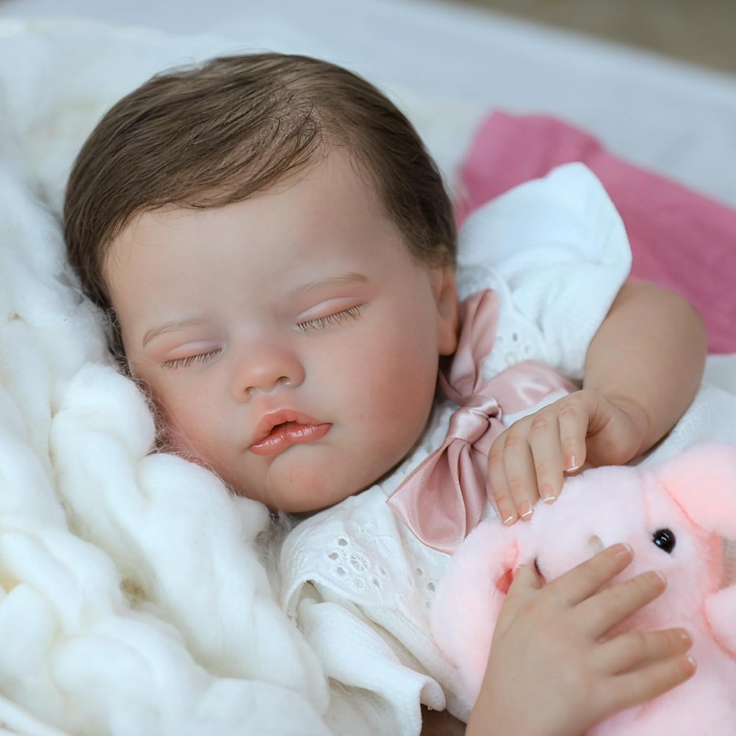 Lifelike Reborn Baby Dolls - 20-Inch Realistic Reborn Doll Soft Body Eyes Closed Newborn Real Life Baby Doll That Look Real for gift、