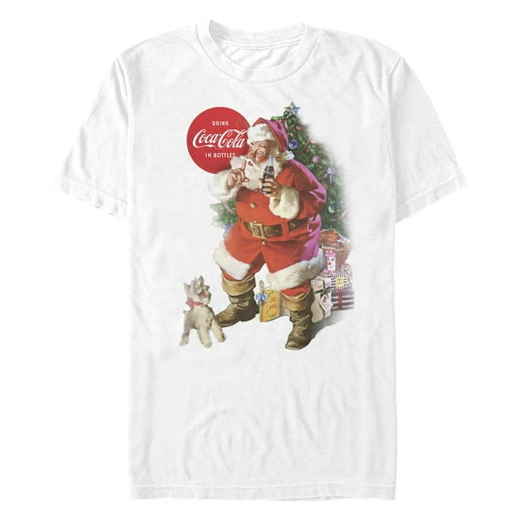 Men's Coca Cola Retro Santa Puppy Graphic T-Shirt