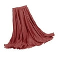 thumbnail image 4 of kurtrusly Jupe Maxi Coton Lin Vêtements Bohèmes Taille Haute Grande Jupe Évasée, Rouge, 4 of 4