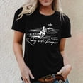 thumbnail image 2 of Trendfront Womens Summer Tops Western Riding with Purpose Graphic Tee Short Sleeve Crewneck Fashion T Shirts Casual Inspirational Shirts, 2 of 5