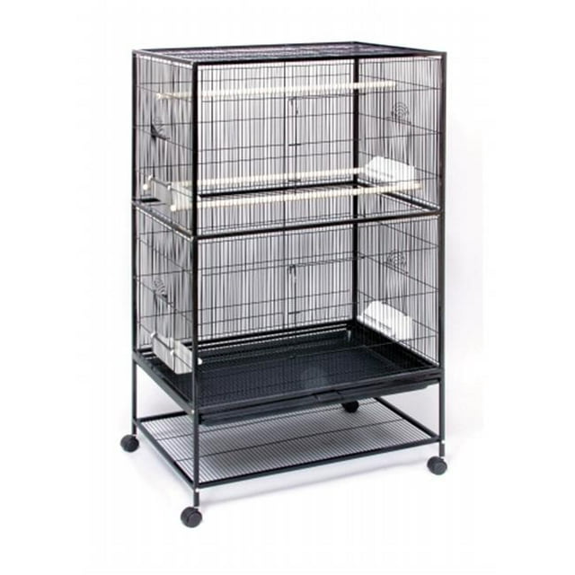 Cage de Vol en Fer Forgé avec Support - Noir