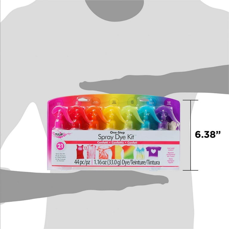 Tulip Spray Tie-Dye Kit for Shirts, 7 Individual Colors in Single
