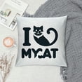 thumbnail image 2 of Orinice Black Cat Throw Pillow Cover I Love My Cat Fashion Graphic Print Decorative Square Pillow Case for Home Bedroom Living Room Cushion Cover White, 2 of 5