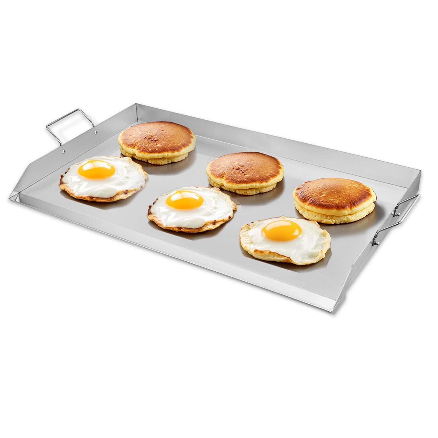 KFFKFF Griddle in Stainless Steel, Measuring 36x22 inches, Flat Rectangular Top, Suitable for BBQ Grill, Teppanyaki, Portable Cookware with Handle, Ideal for Outdoor Camping and Tailgating Parties