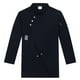 thumbnail image 2 of Unisex abrigo camarero camarera ropa desgaste botón ligero uniforme para Negro Talla L jinwen chaqueta de cocinero, 2 of 8