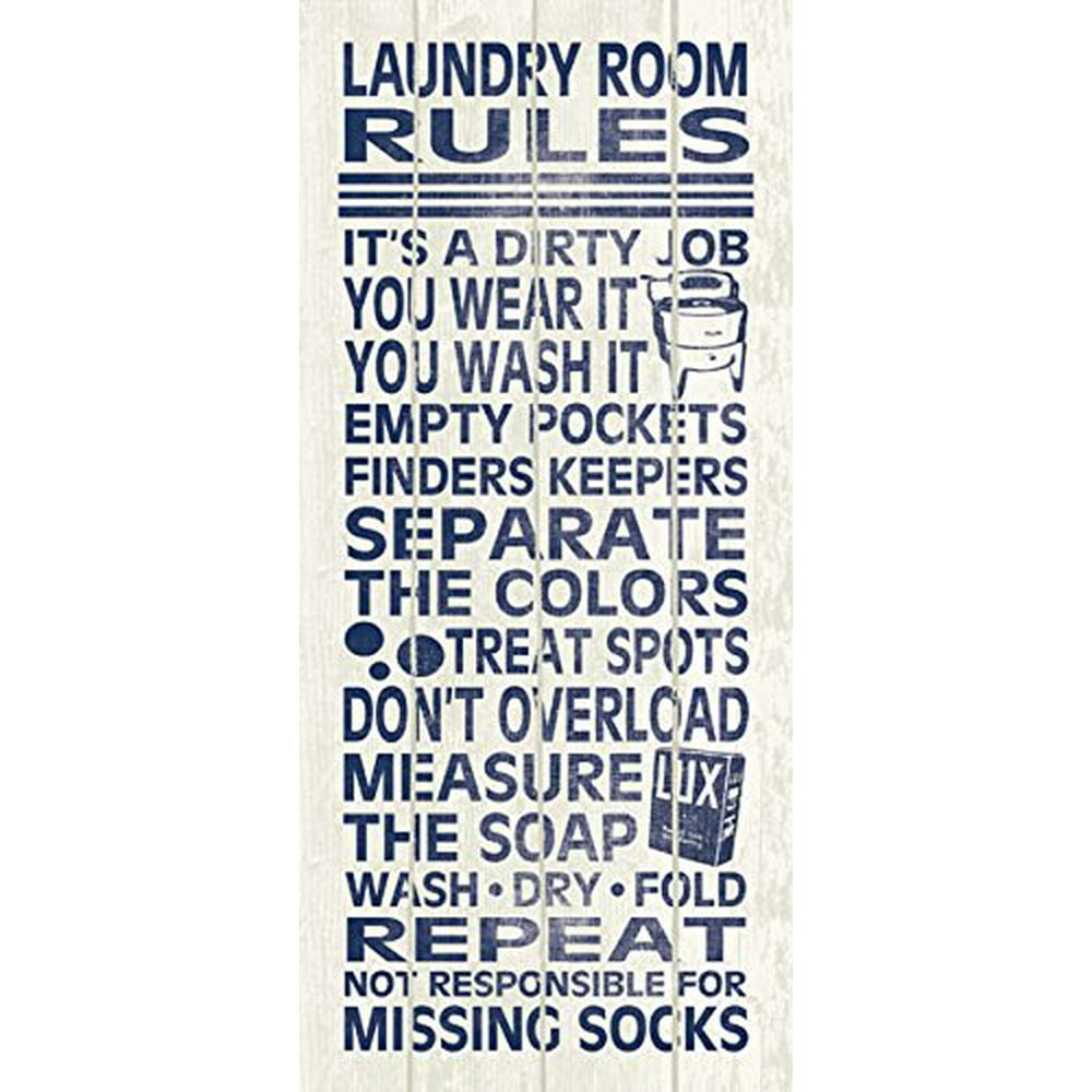 Trendy & Extremely Popular Laundry Room Rules Typography Sign One