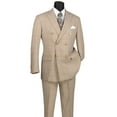thumbnail image 3 of VINCI Men's Beige Glen Plaid Double-Breasted Classic-Fit Suit - NEW - 48R, 3 of 3