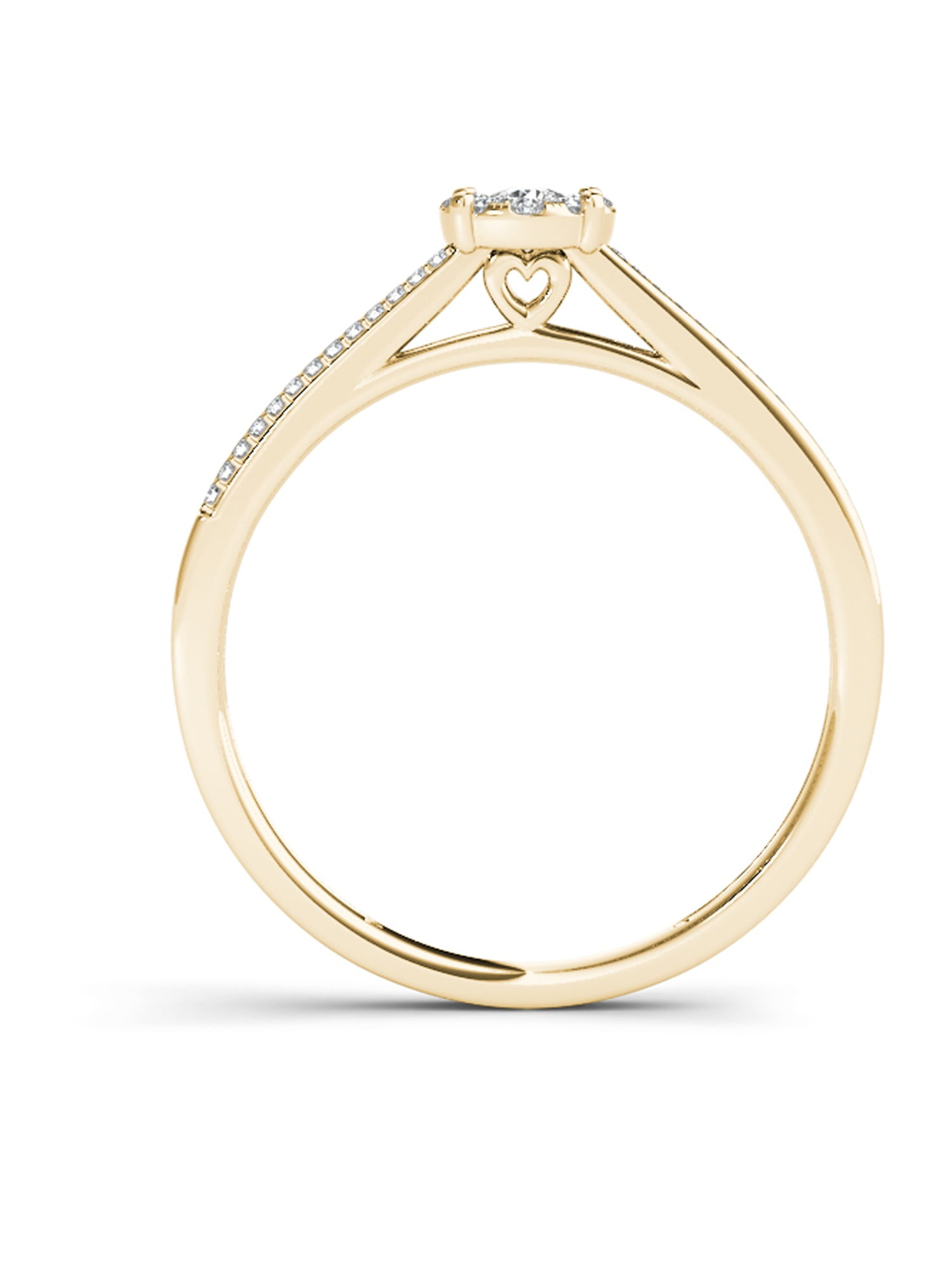 1/6 Carat T.W. Diamond 10kt Yellow Gold Cluster Engagement Ring