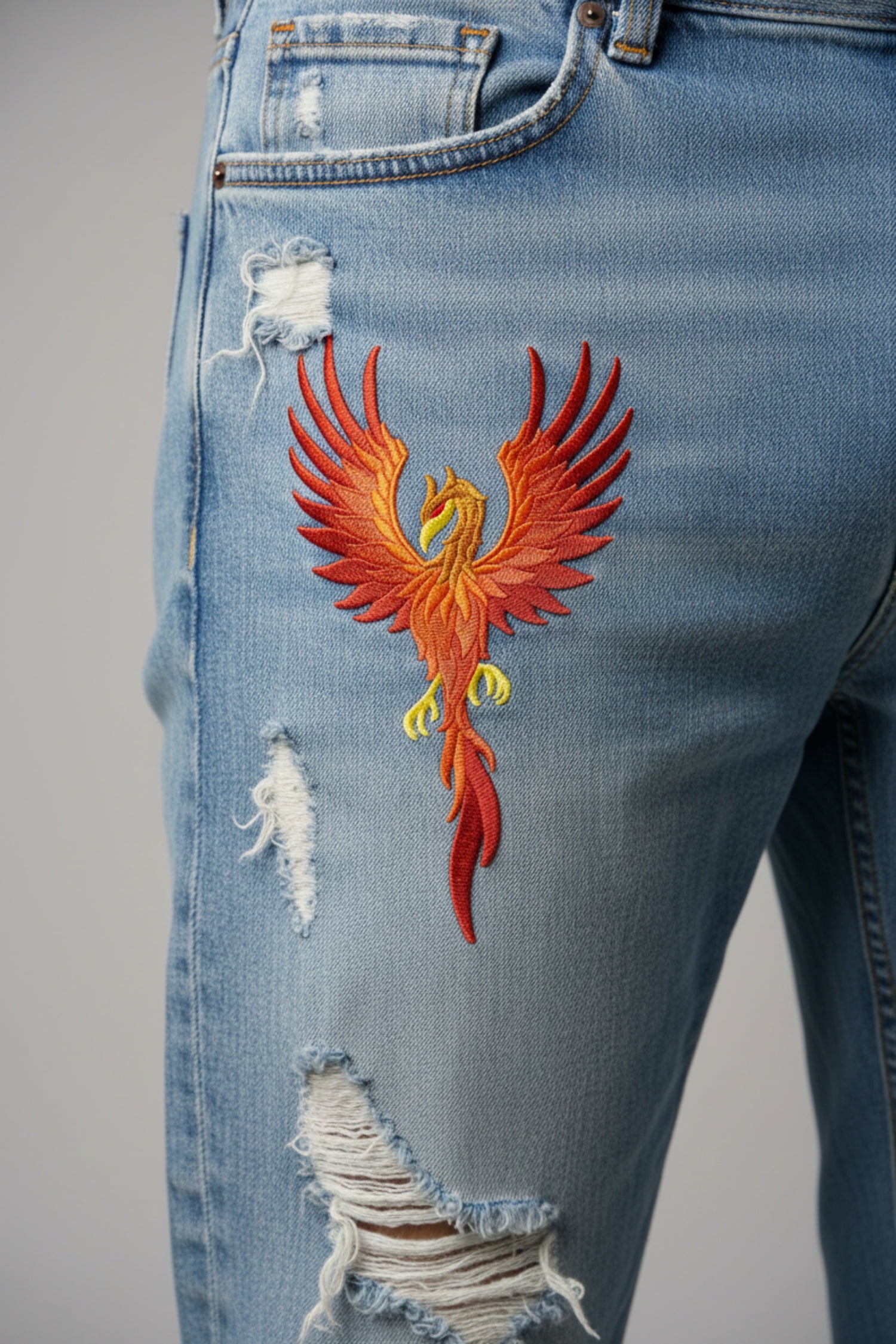 Custom Legendary Phoenix dragon Embroidery Iron On/Sew Patch [5.94" X 9.99"]