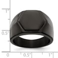 thumbnail image 2 of Chisel Stainless Steel Polished Black Ip Plated Signet Ring Size 9 Jewelry for Women - 14.2 Grams, 2 of 8