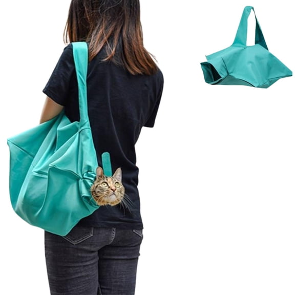 Cat Carrier Sling Bag, Portable Single‑Shoulder Pet Travel Carrier for Cats Up to 16.5lb, Breathable Waterproof Pet Carry Tote for Outdoor Walking Vet Visit