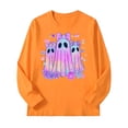 thumbnail image 5 of KPOPLK Halloween T-Shirt for Kids Funny Pattern Long Sleeve Ghost Graphic Tee Tops for Girls Boys(11-12 Years,Orange), 5 of 5