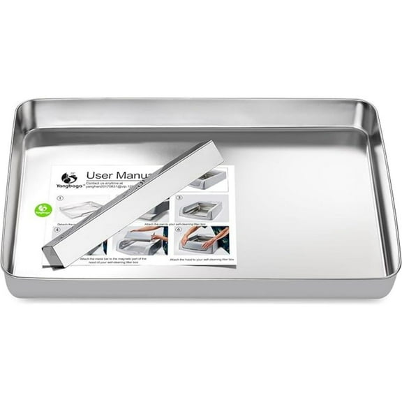 Stainless Steel Reusable Litter Tray, Compatible with Petsafe Scoop-Free Self-Cleaning Litter Box, Efficient Poop Collecting Design, Odor Control & Rust-Proof, Money-Saving Litter Box