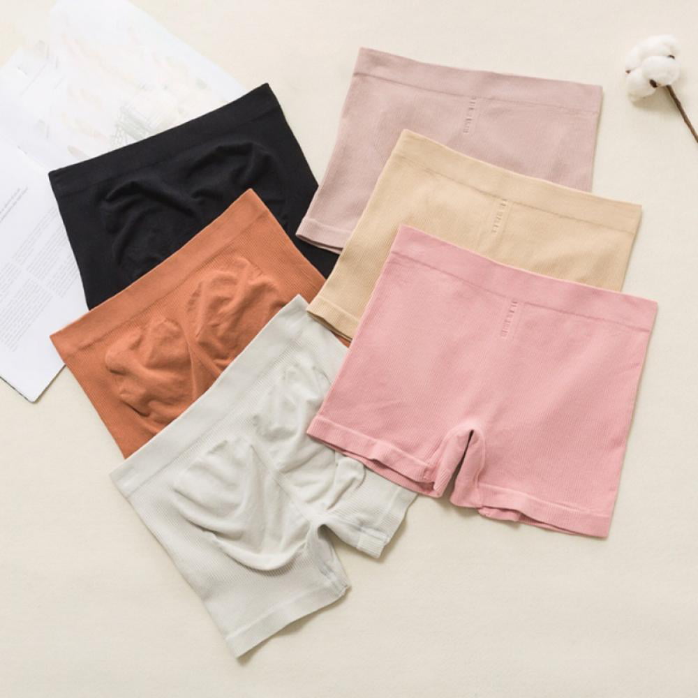  Womens Boyshort Panties Seamless Nylon Underwear Stretch  Boxer Briefs 5 Pack