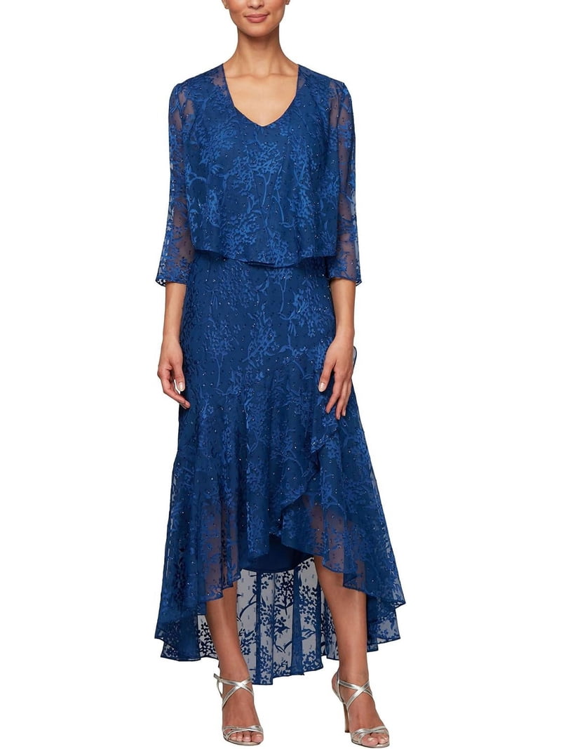 alex evenings chiffon jacket dress Alex Evenings Chiffon Tiered Tank Jacket Dress 8492001