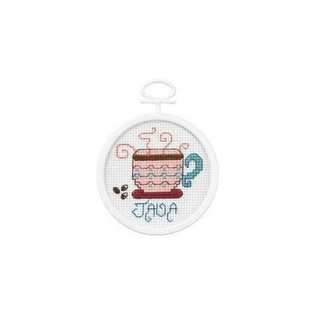 Janlynn 417845 Java Mini Counted Cross Stitch Kit-2. 5 inch Round 18 Count