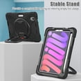 thumbnail image 4 of iPad Mini 6 Case 6th Generation 360°Rotatable Stand with Shoulder Strap Handle Pencil Holder Heavy Duty Shockproof Silicone Protective Case for iPad mini6 2021, 4 of 7