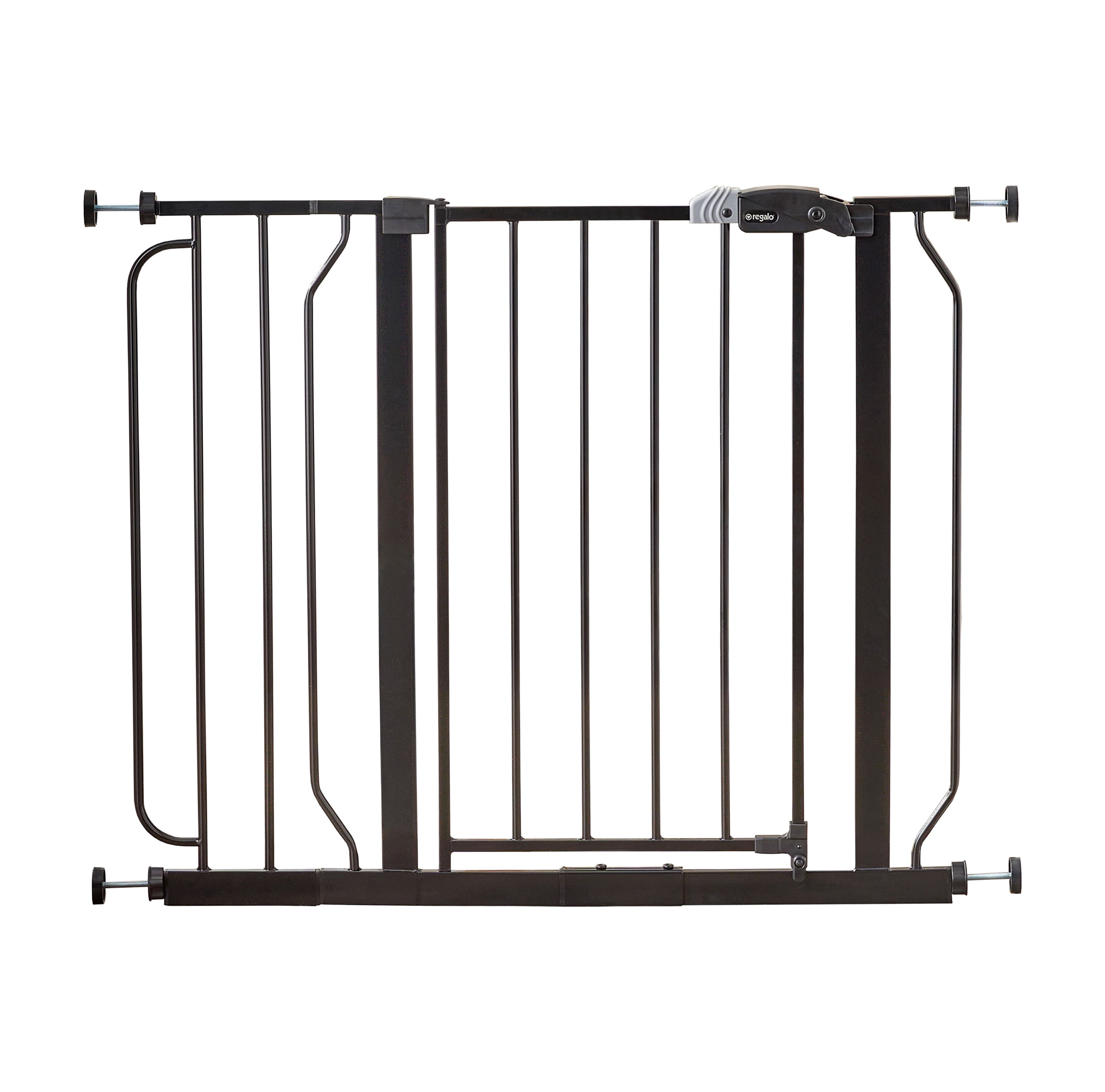 Regalo Easy Step 38.5-Inch Wide Walk Thru Baby Gate, Black, Metal