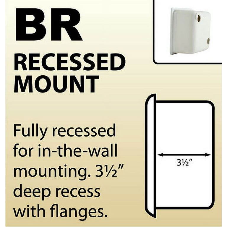 H66R Ceramic Recessed Soap Dish for Tile Showers and Baths 6 x 6