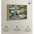 thumbnail image 2 of Monet Water Lilies Dog Rustic Chic Farmhouse Canvas Wall Art by Art Remedy, Gold Floater Frame, 30"x24", 2 of 7